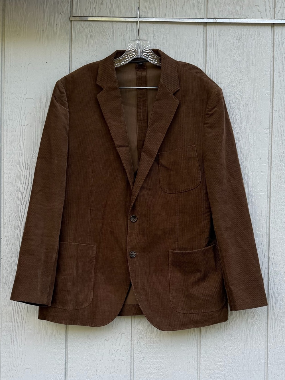 J.CREW Ludlow Brown Corduroy Sport Coat 44R 2-Button Notch Double Vent